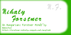 mihaly forstner business card